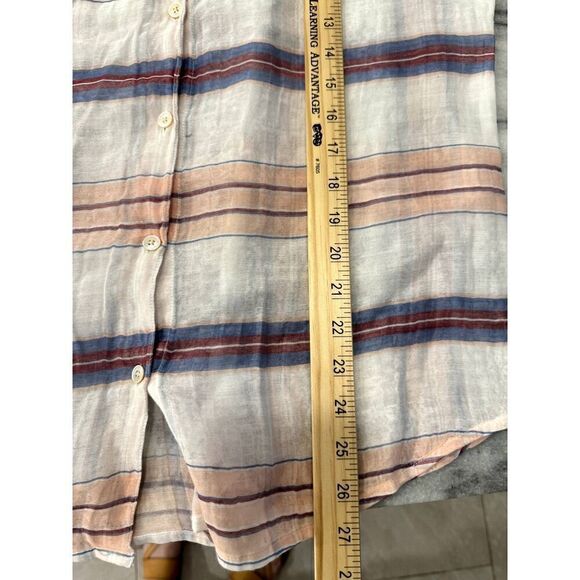 Women's Tommy Bahama Cotton Blend Striped Button-Up Top Long-Sleeve / Sz M / EUC - Picture 7 of 8
